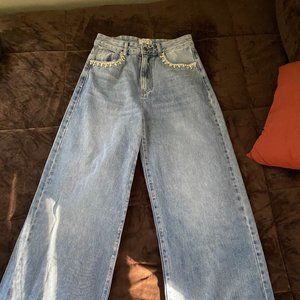 VICI wide leg jeans with jewel pockets